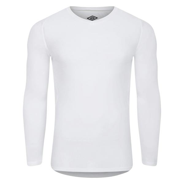 Umbro Mens Pro Long-Sleeved Base Layer Top - White - 