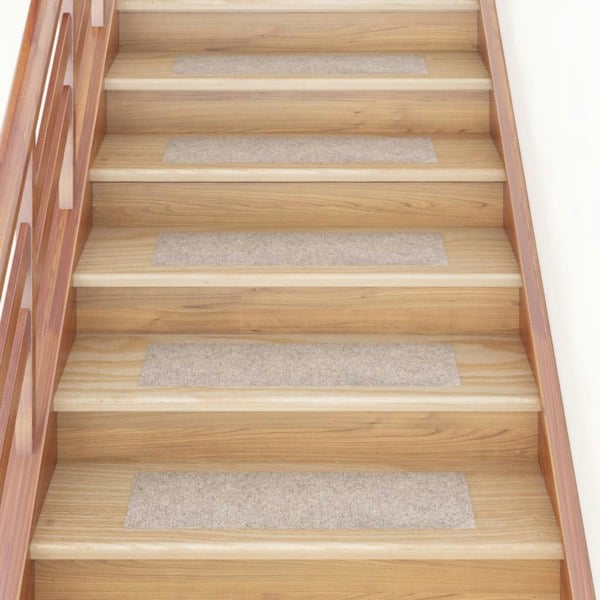Berkfield Self-adhesive Stair Mats Rectangular 15 pcs 76x20 cm Cream