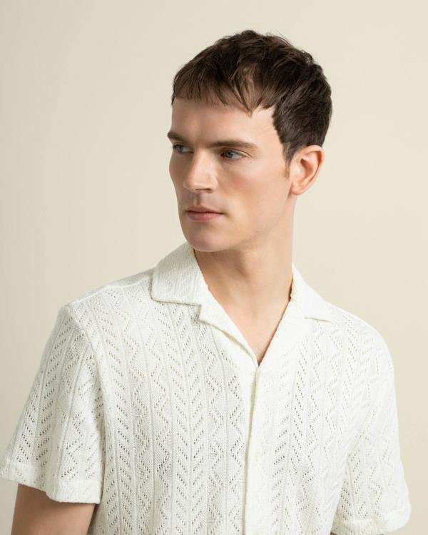 Larsson & Co Tait - Diamond Crochet Short Sleeve Shirt