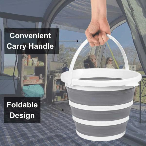 OLPRO Camping Shower Bundle - Fibreglass Toilet / Shower Tent, 10L Collapsible Folding Bucket, USB Battery Portable Shower