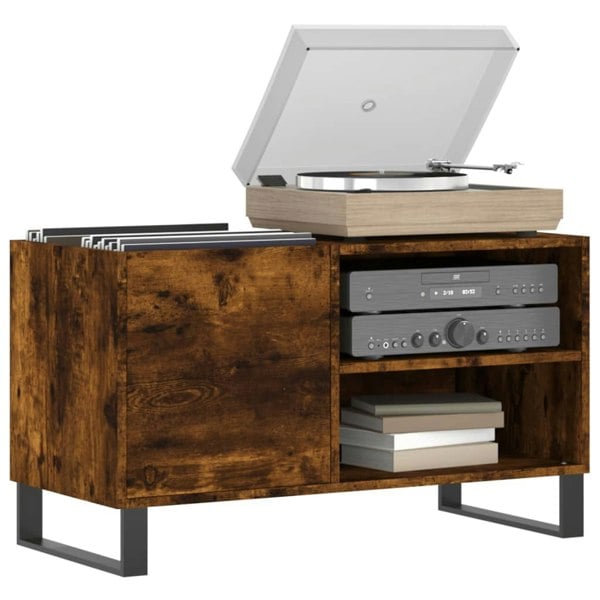Berkfield Record Cabinet Smoked Oak 85x38x48 cm Engineered Wood