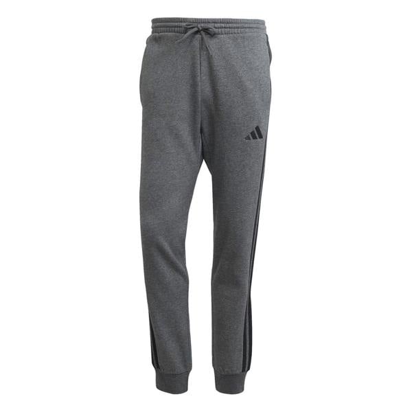 Adidas Mens Essentials Stripe Tapered Joggers - Dark Grey/White - 