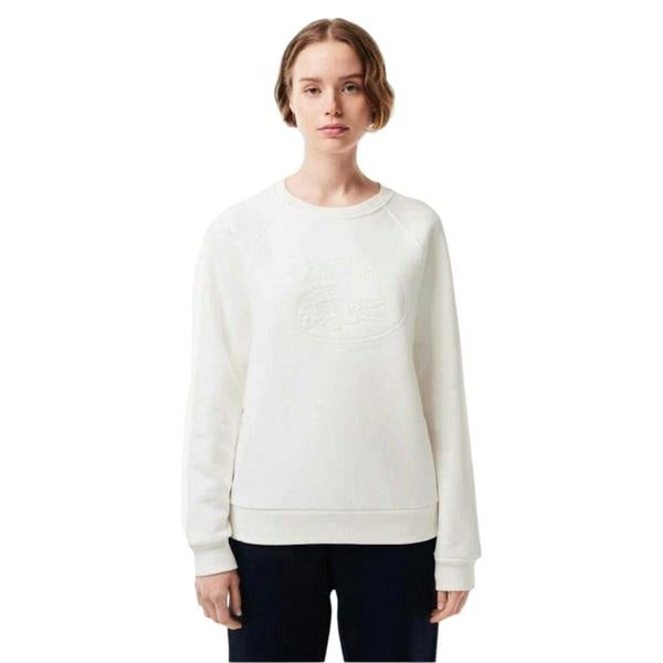 Lacoste Womens/Ladies Embroidered Logo Relaxed Fit Sweatshirt - White - 