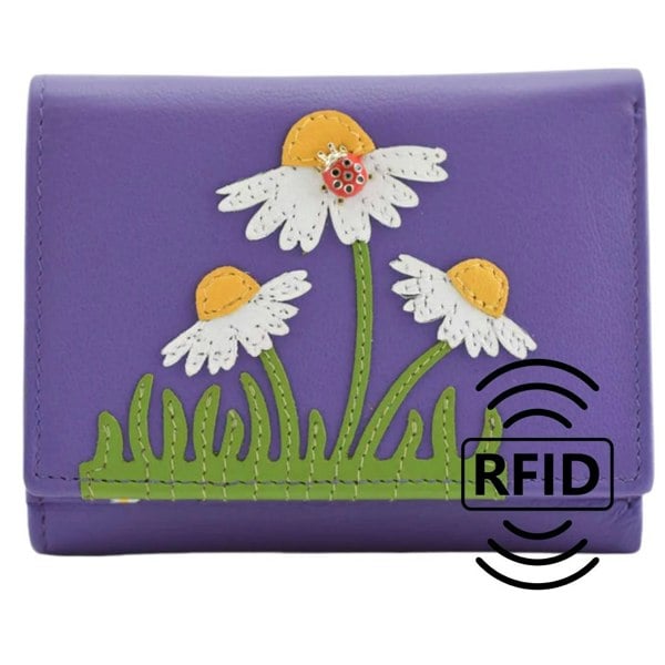 Mala Leather Peony Summer Garden & Ladybird Trifold Purse