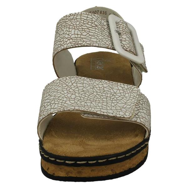 Rieker Ladies Rieker Buckle Detailed Adjustable Wedge Heeled Sandals 62950