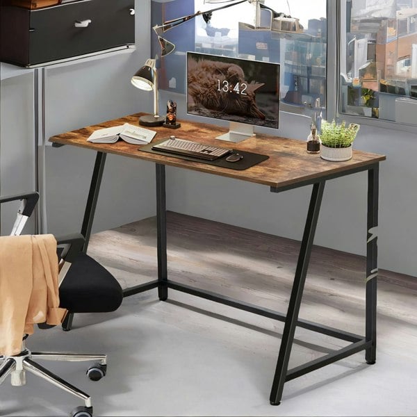 Rafaelo Mobilia Industrial Rustic Computer Desk 100CM Wide