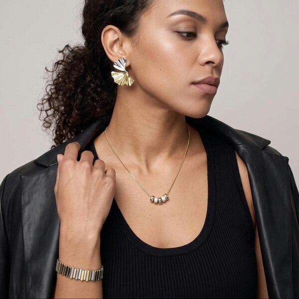 Uchi & Soto Enso Mixed Metals Multi Ring Necklace