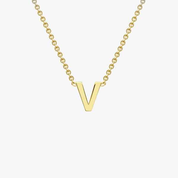T. H. Baker 9ct Yellow Gold Mini Initial V Necklace 1.19.0171