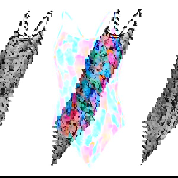 Funkita Tickle Torture Diamond period proof swimsuit in multicolored feather print