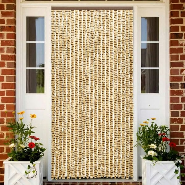 Berkfield Insect Curtain Beige and Brown 56x185 cm Chenille