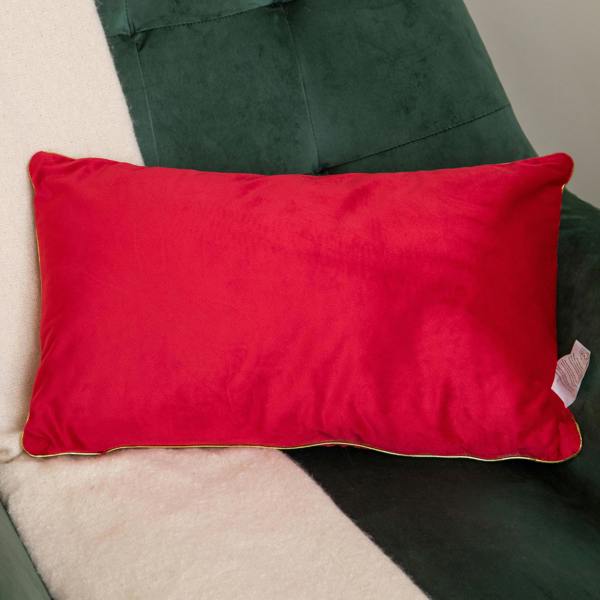 Samuel Alexander 49cm Red Merry Christmas Cushion with Gold Lettering & Trim