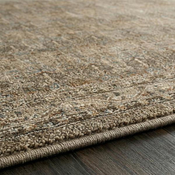 Livabliss Arda-Vintage Taupe Brown Grey Traditional Boho Fringe Rug