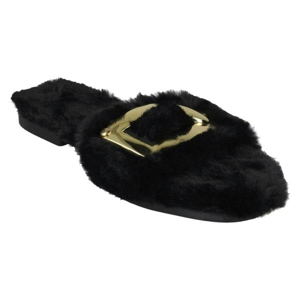 Spot On Ladies Spot On Flat Fur Mules F00140