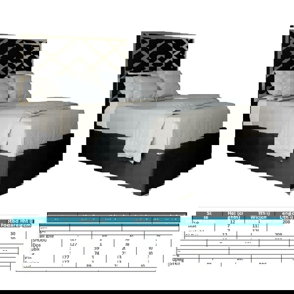 Casa Magna Mayfair Upholstered Soft Velvet Metal Bed Frame - Black