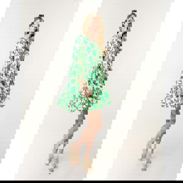 Blue Vanilla Tie Front Smock Dress