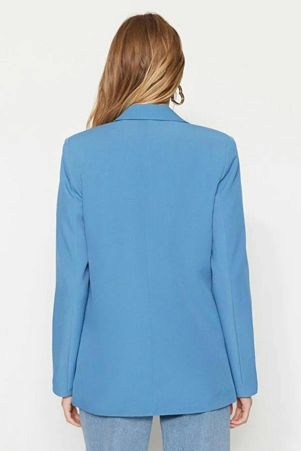 WOVCOR Woven Blazer Jacket with Lining Detail
