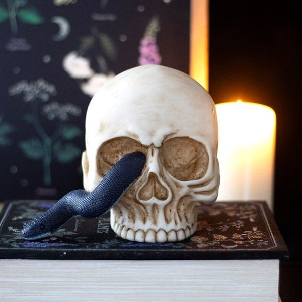 Serano Skull Ornament with Snake
