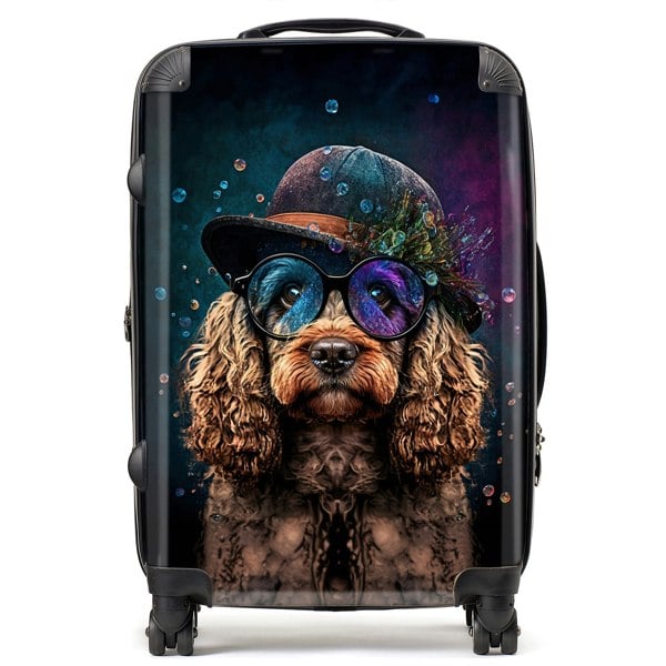 Warren Reed Cockapoo Dog Face Splashart Suitcase