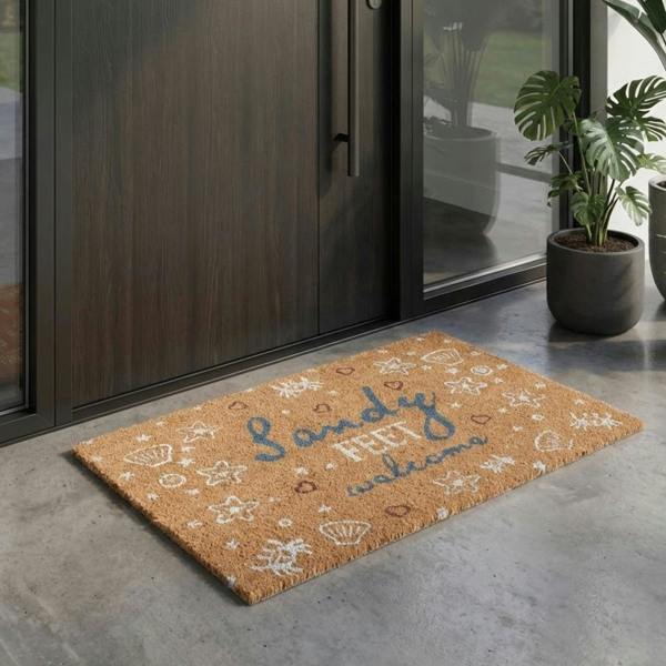 Garden Greatness Sandy Feet Welcome Coir Doormat