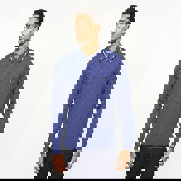 Gabicci V55GM08 Mens Moore Long Sleeve Knitted Zip Neck Polo Gabicci Vintage - ATLANTIC