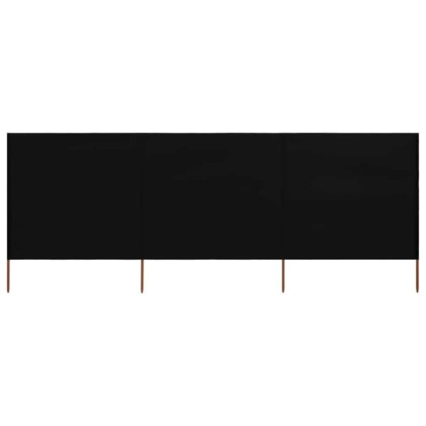 Berkfield 3-panel Wind Screen Fabric 400x120 cm Black