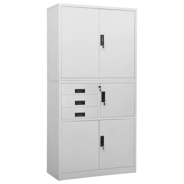 Berkfield Office Cabinet Light Grey 90x40x180 cm Steel