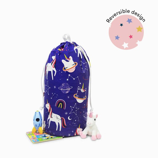 Space Unicorn Toy Storage Bag Toy Bag - Happy Linen Company