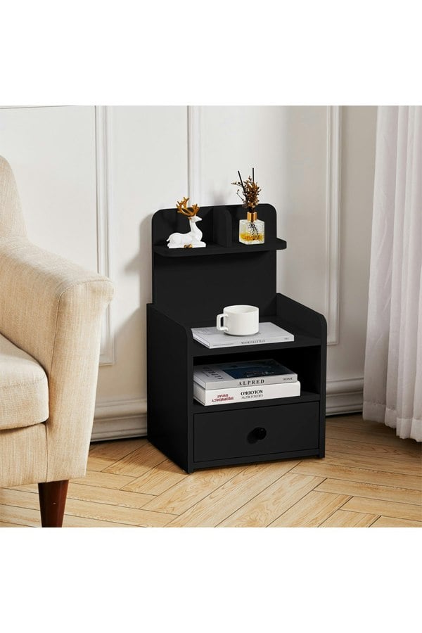Living and Home One Drawer Wooden Bedside Table