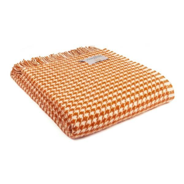 Lifestyle Houndstooth Throw - 140x183cms - Pumpkin