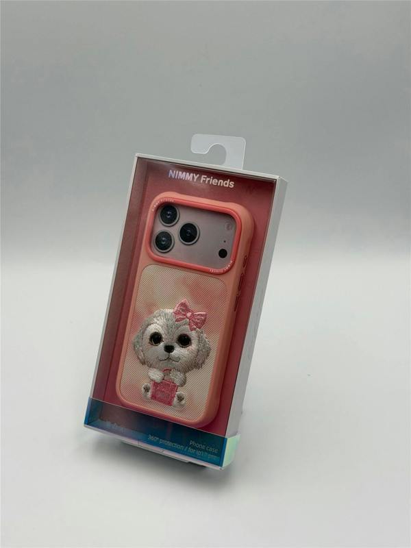Nimmy Friends Nimmy Big Eye Cute Pet Bischon Fraise Dog Case with MagSafe for iPhone 17 Pro 6.3" Pink - N-XDY-IP17-PRO-02-A