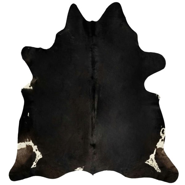 Berkfield Real Cow Hide Rug Black 150x170 cm