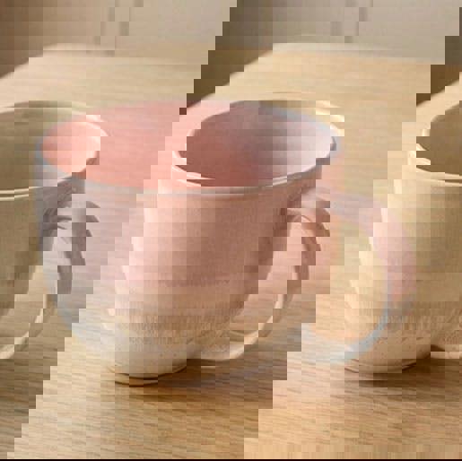 Upper Street Scandi Home Set of 2 720ml Pink Reactive Glaze Ceramic Aurelia Mugs