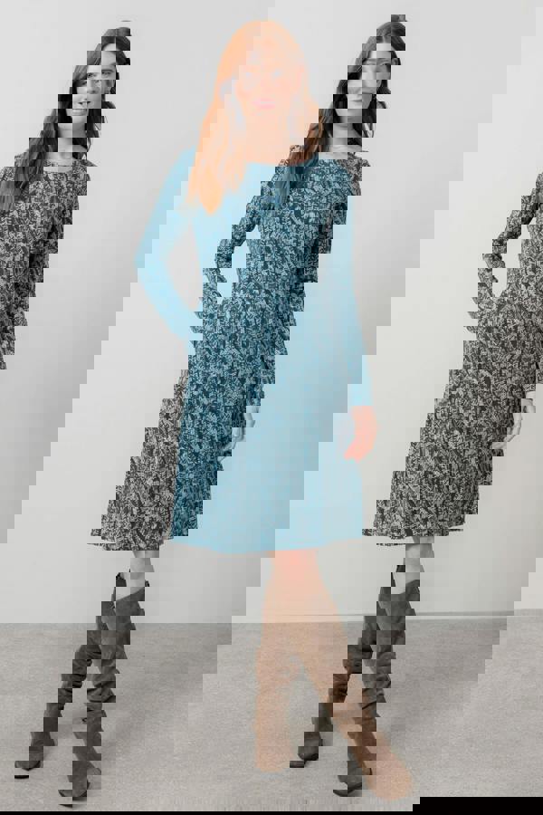 Lily & Me Halmore Long Sleeve Jersey Dress Petrol