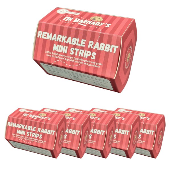 Mr Barnaby's Remarkable Rabbit Mini Strips Dog Treats (Pack of 6)