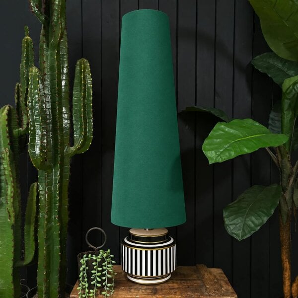 Love Frankie Hunter Green Cotton Oversized Cone Lampshades