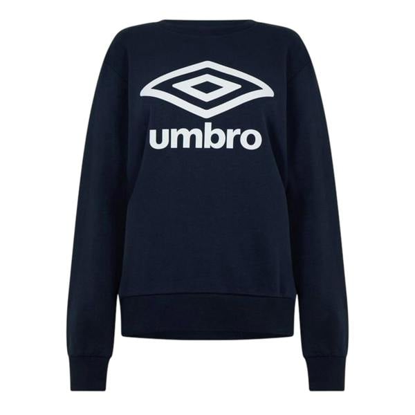 Umbro Womens/Ladies Ribbed Cuff Relaxed Fit Sweatshirt - Navy Print - 