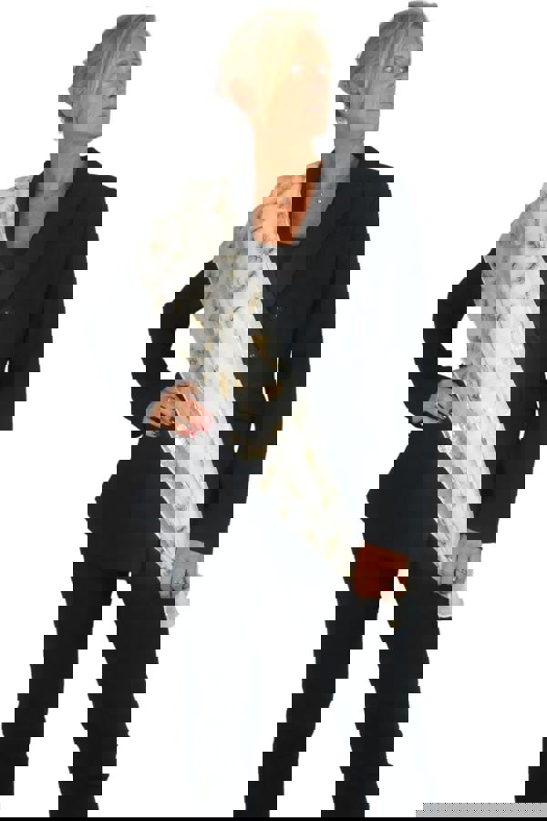 Paulo Due Gold Feather Print Soft Voile Lightweight Oversized Scarf