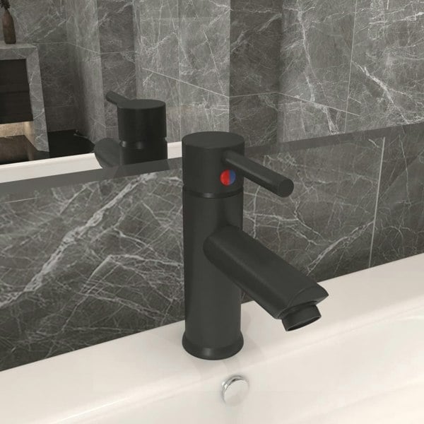 Berkfield Bathroom Basin Faucet Grey 130x176 mm