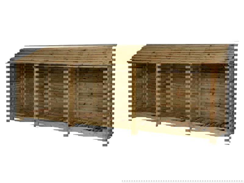 Arbor Garden Solutions Wooden Log Store W-335cm, H-126cm or 180cm, D-88cm