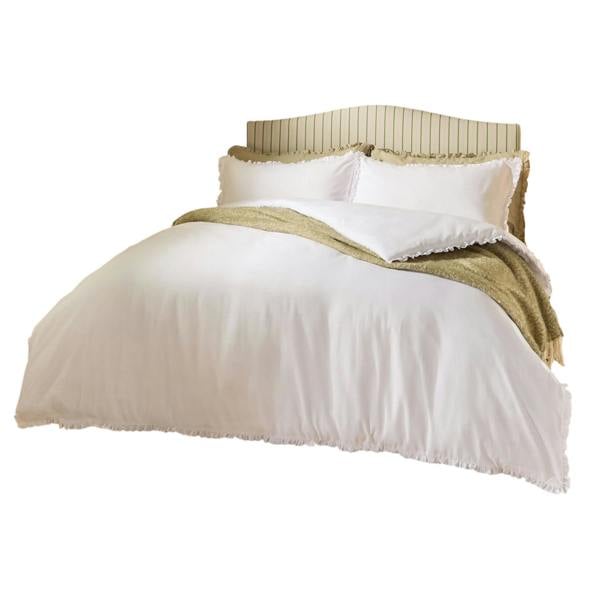 Wylder Tilly Ruffles Cotton Duvet Cover Set - White - 
