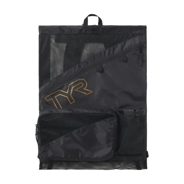 Limited edition TYR Elite Team 40L mesh backpack with gold logo