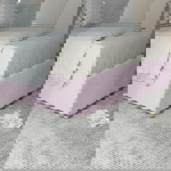 Casa Magna Tammy Upholstered Soft Velvet Metal Bed Frame - Pink