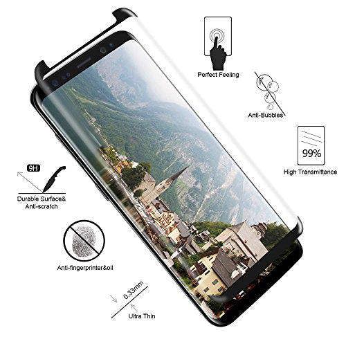 Samsung Galaxy S8 Protector, Tempered Glass Protective Films Invisible Transparent Clear Protection Display Shield for Samsung Galaxy S8 - (Pack of 3)