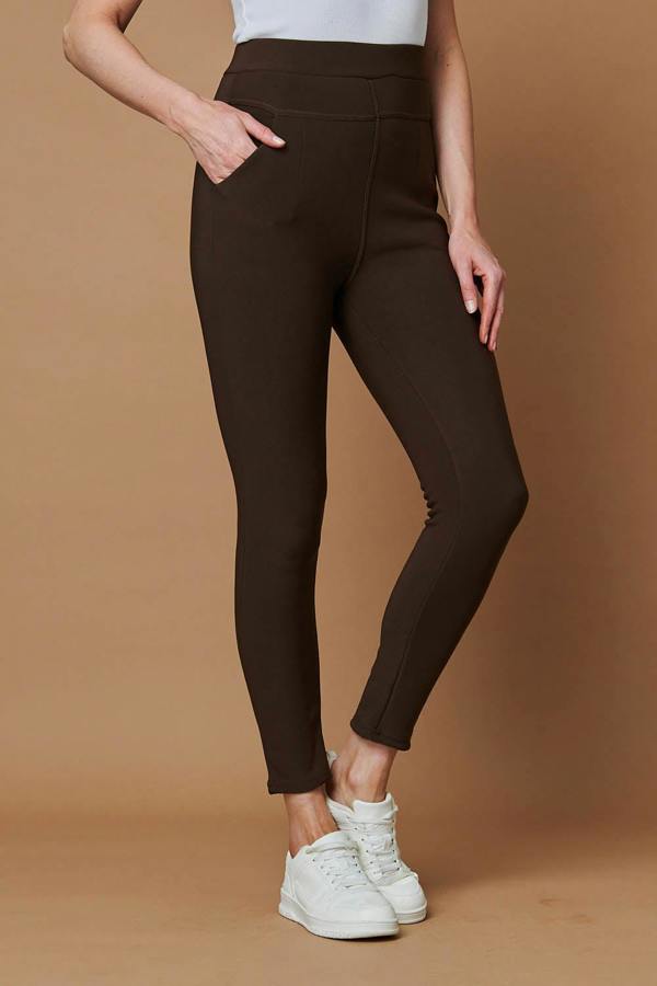 Chocolate | High Waist Fleece Lined Leggings