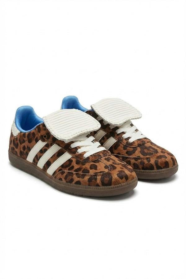 Johanna Lace-up Flip Tongue Round Toe Trainers - Leopard_wb
