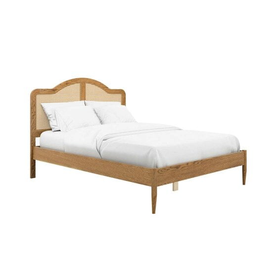 Wyld Haus Nenagh Natural 4ft6 Double Bed Rattan Curved Headboard
