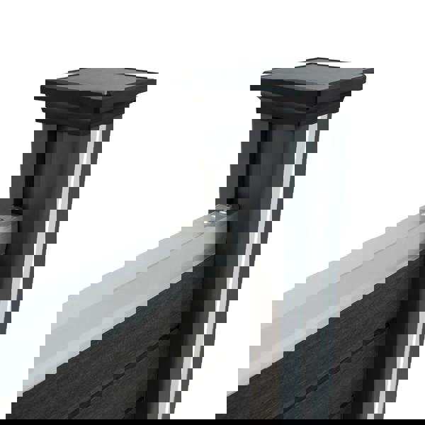 Monstershop Composite Fence Panel x 9 & LED Posts x 10 - Grey