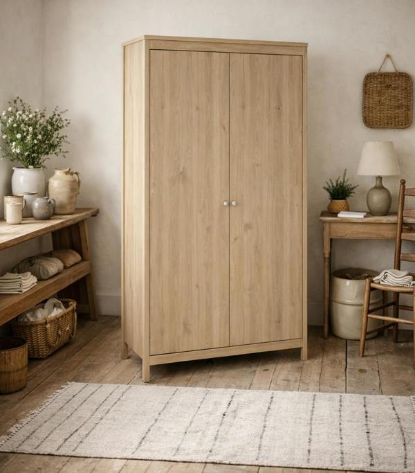 Wyld Haus Gossmere Hickory Oak Effect Wardrobe 2 Doors