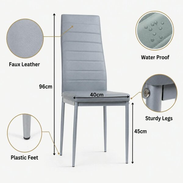 Kosy Koala Modern Dining Table Set With 6 Grey Chairs Dining Room Furniture Set