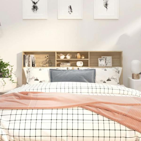 Berkfield Headboard Cabinet Sonoma Oak 180x19x103.5 cm